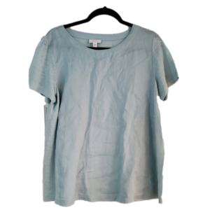 J. Jill 100% linen short sleeve top light blue